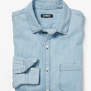 Express Button-up LS Chambray Shirt XL Worn Twice